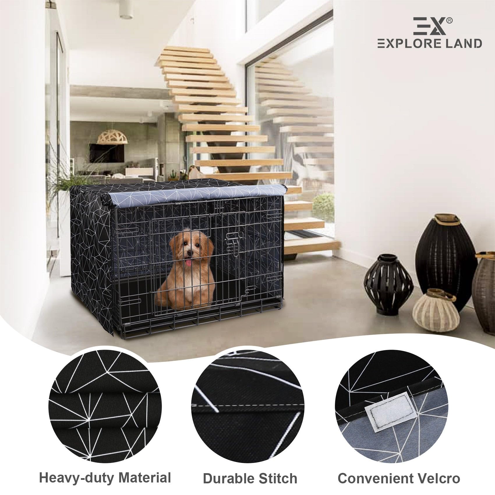 Explore Land housse installée avec chien, confort et intimité préservés