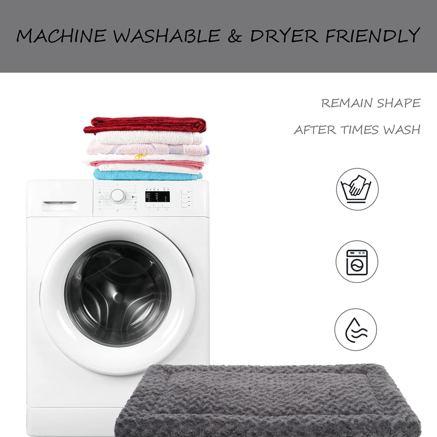 Exsnugy étiquette de soin montrant instructions de lavage et durabilité