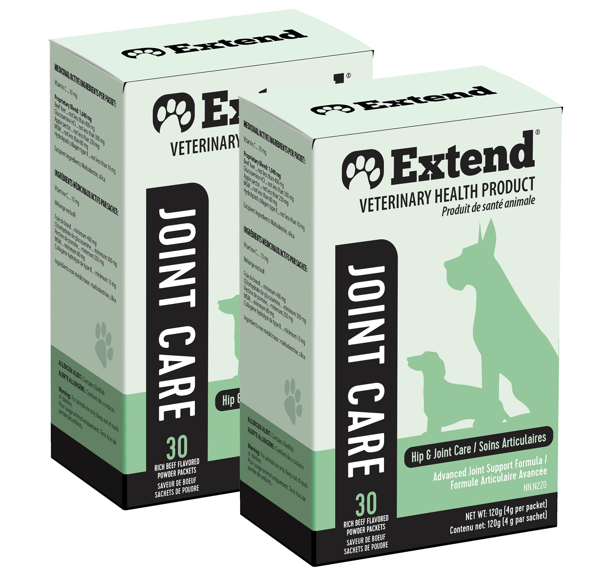 Extend sachet packaging avant montrant portion pratique et conservation
