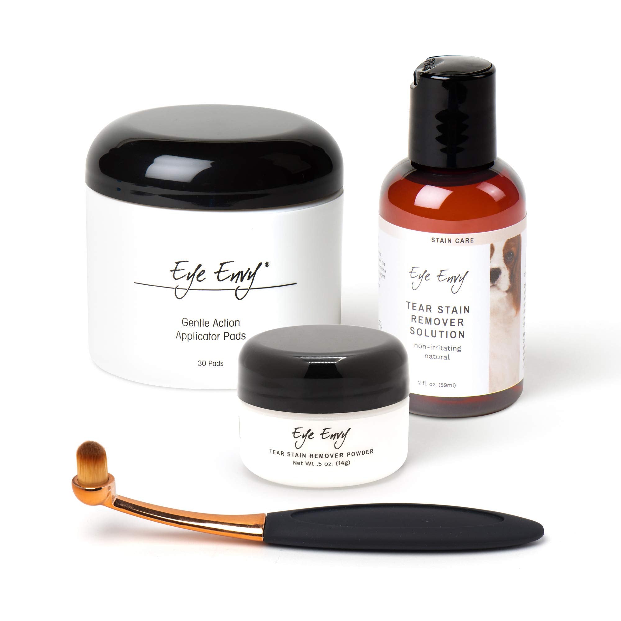 Eye Envy scène lifestyle toiletteur utilisant le kit pour finition professionnelle