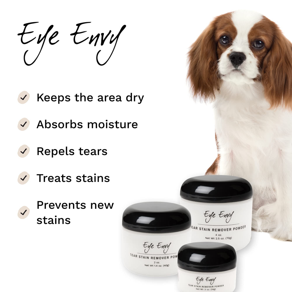 Eye Envy poudre ouverte montrant texture sèche absorbante bénéfique