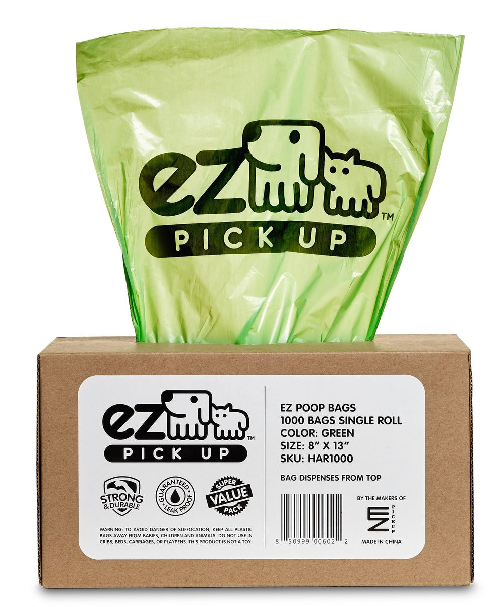 EZ PICK UP boîte distributrice verte montrant facile accès et rangement