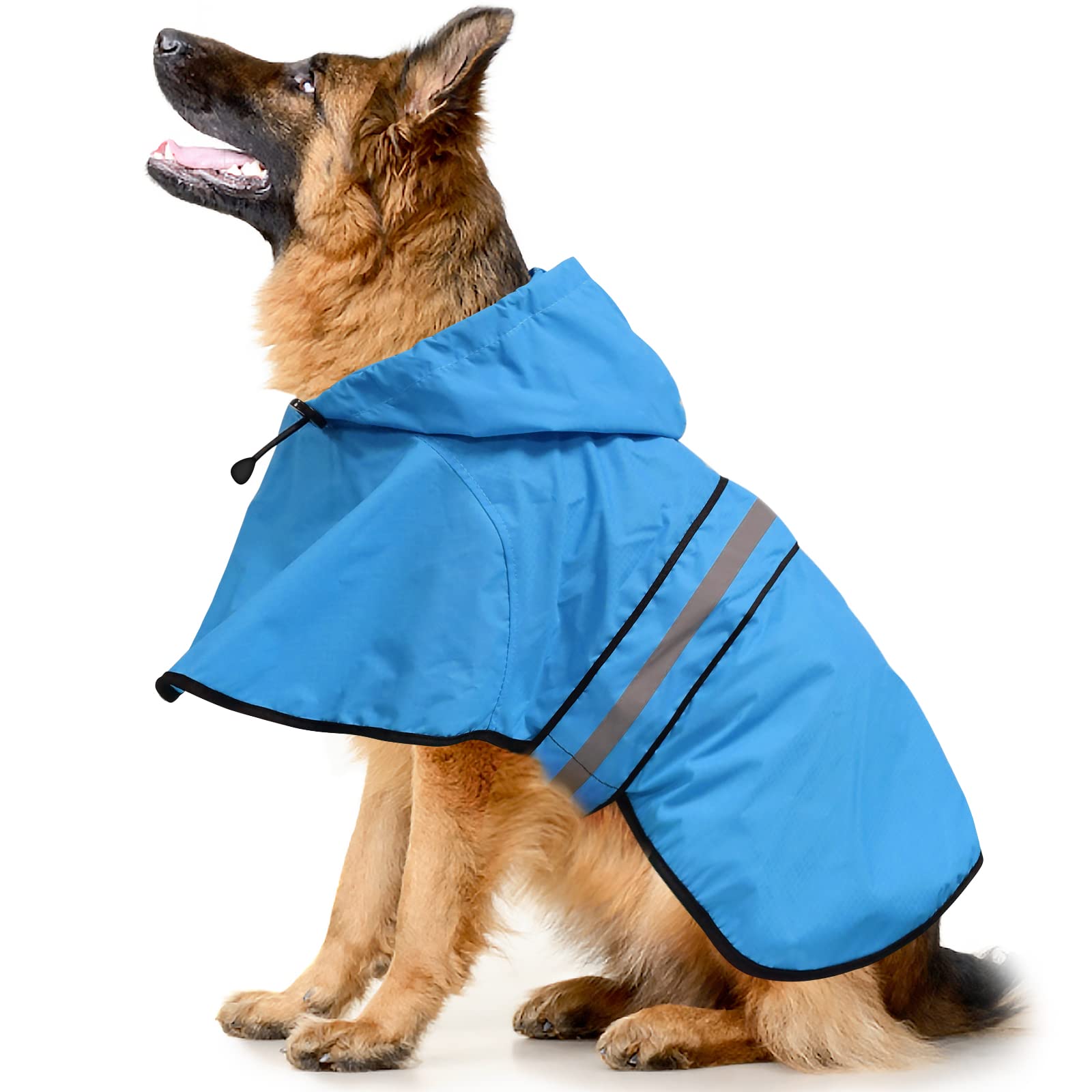 Ezierfy vue de face du manteau imperméable pour chien, protection visible