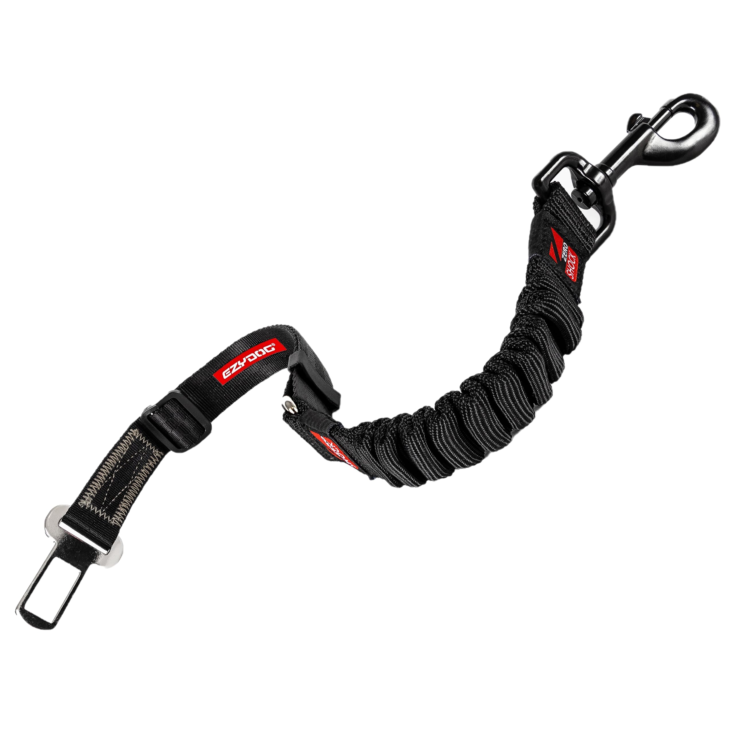 EzyDog vue avant de l'attache zéro shock, sécurité fiable