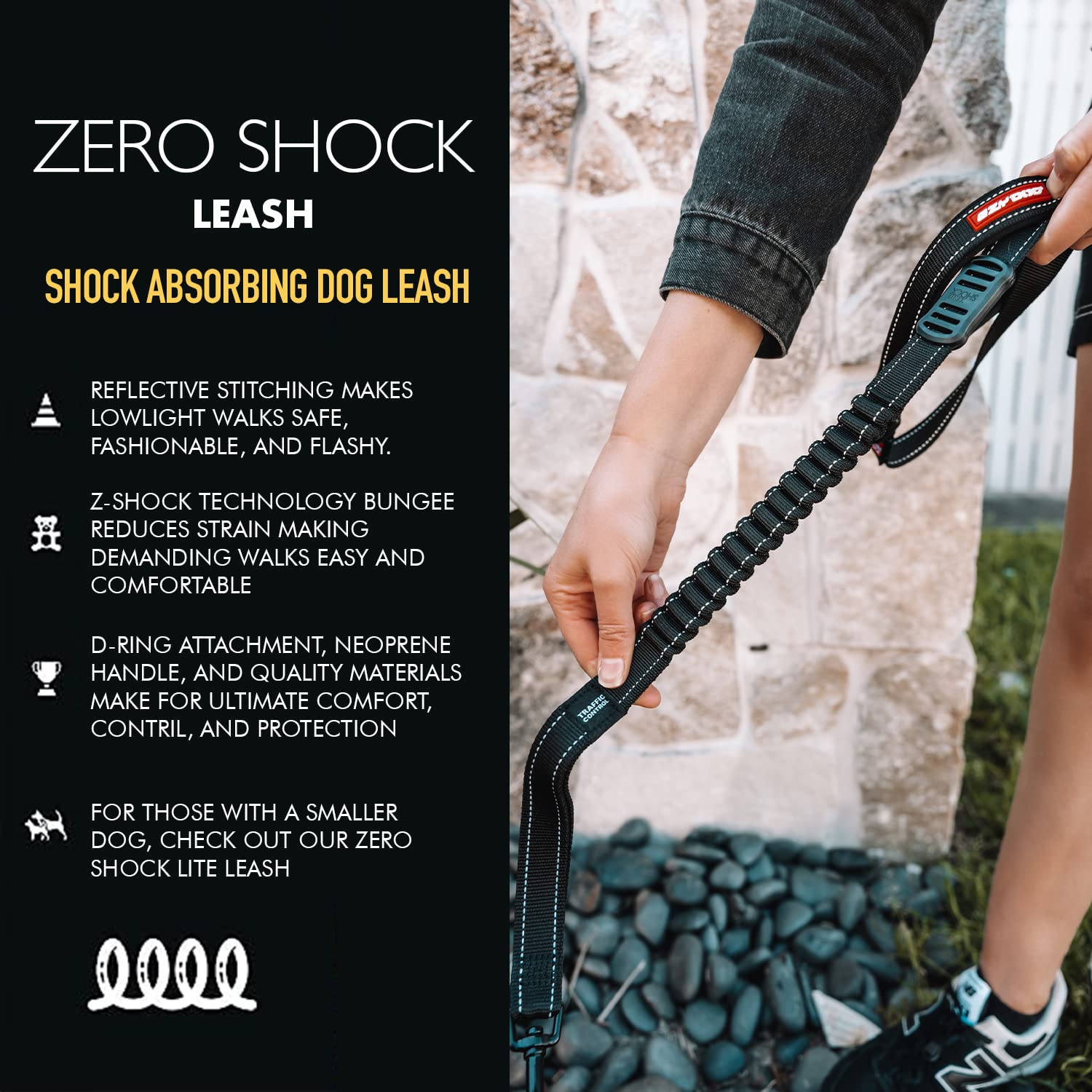 EzyDog Zero Shock gros plan webbing Soft Touch robuste