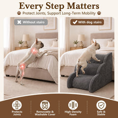 Faesun escalier utilisé par un chien montant sur un lit élevé