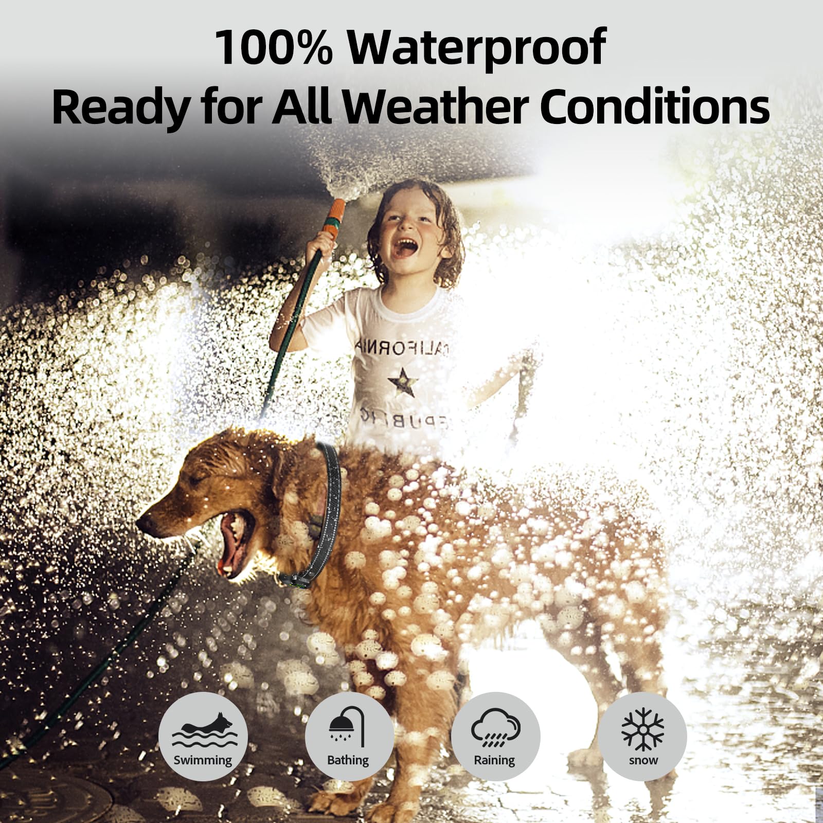 FAFAFROG câble de charge et gouttes d'eau illustrant étanchéité IP67