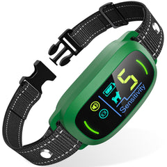 FAFAFROG collier anti-aboiement vert face avant montrant ajustement facile