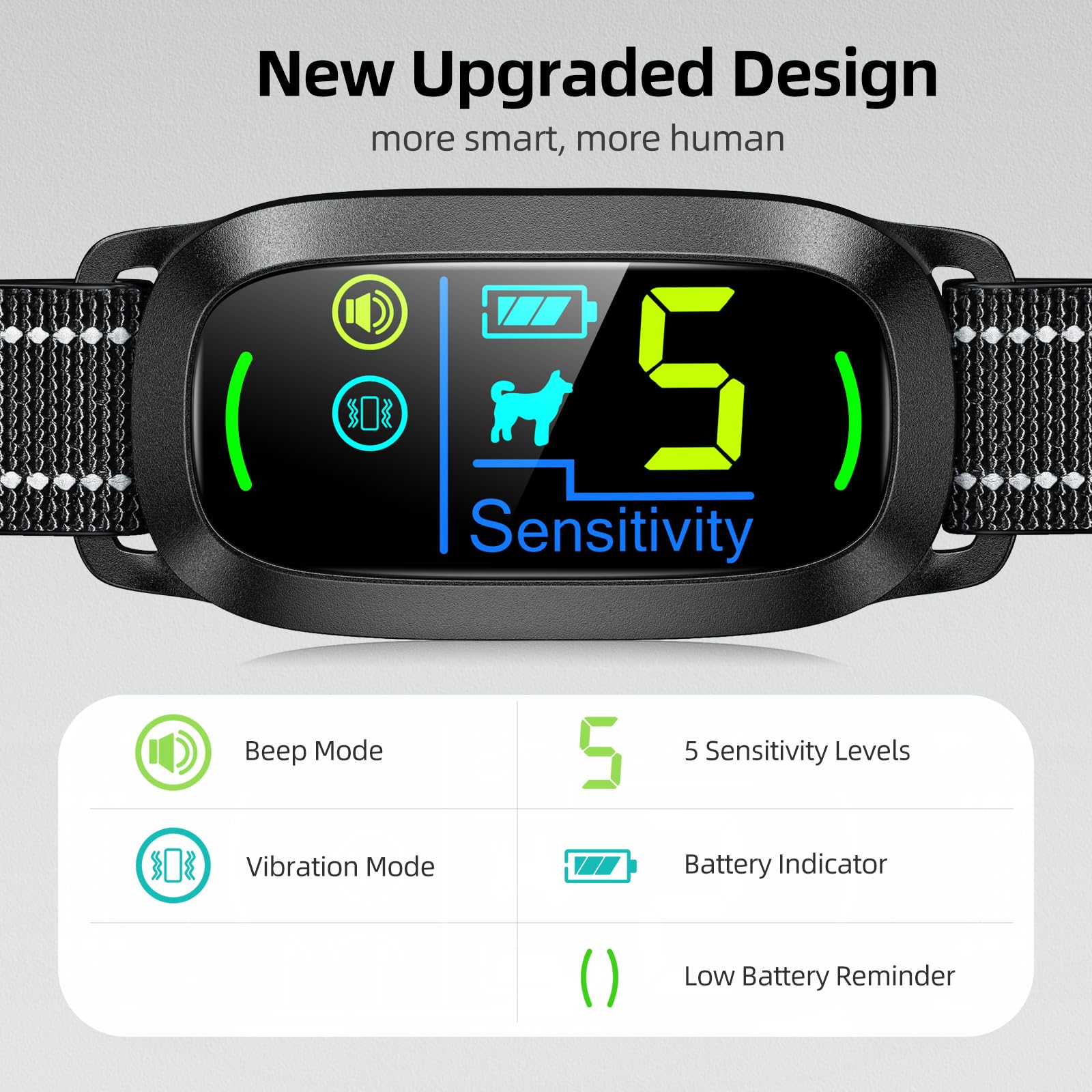 FAFAFROG écran couleur détaillé indiquant modes et niveau batterie