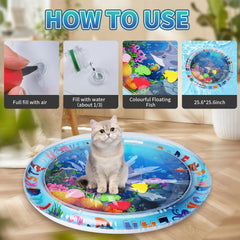FAMOPLAY tapis d'eau à l'échelle montrant la taille et l'usage en intérieur