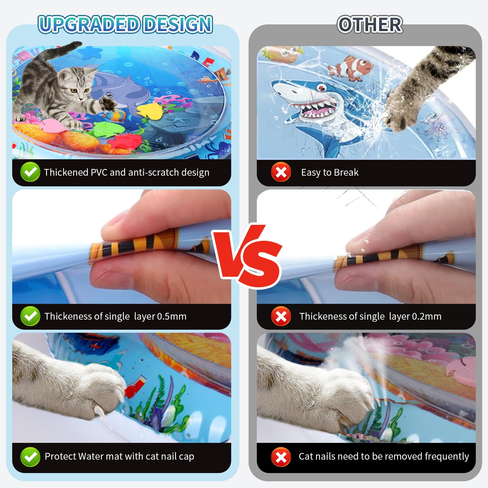 FAMOPLAY gros plan membrane 0,5 mm démontrant résistance et durabilité anti-griffes