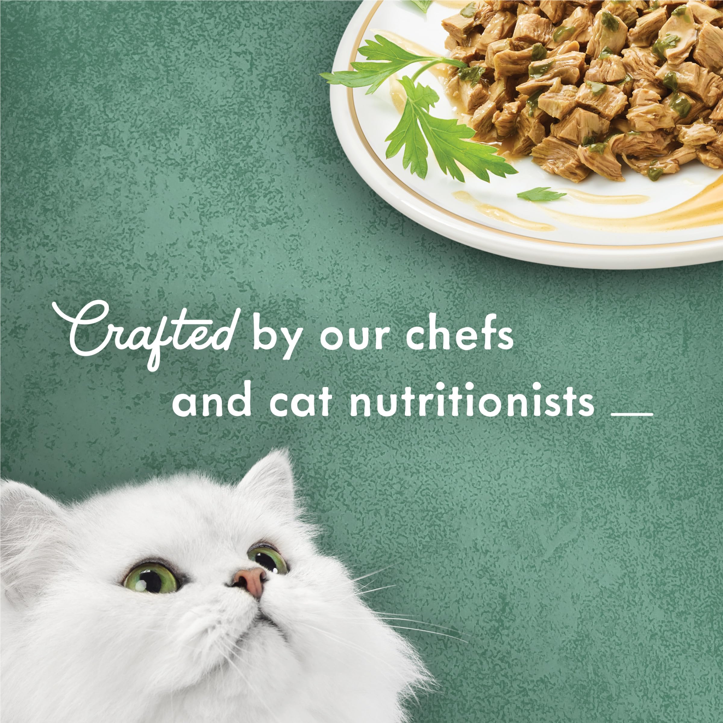Fancy Feast accents de légumes verts dans la recette, couleur naturelle
