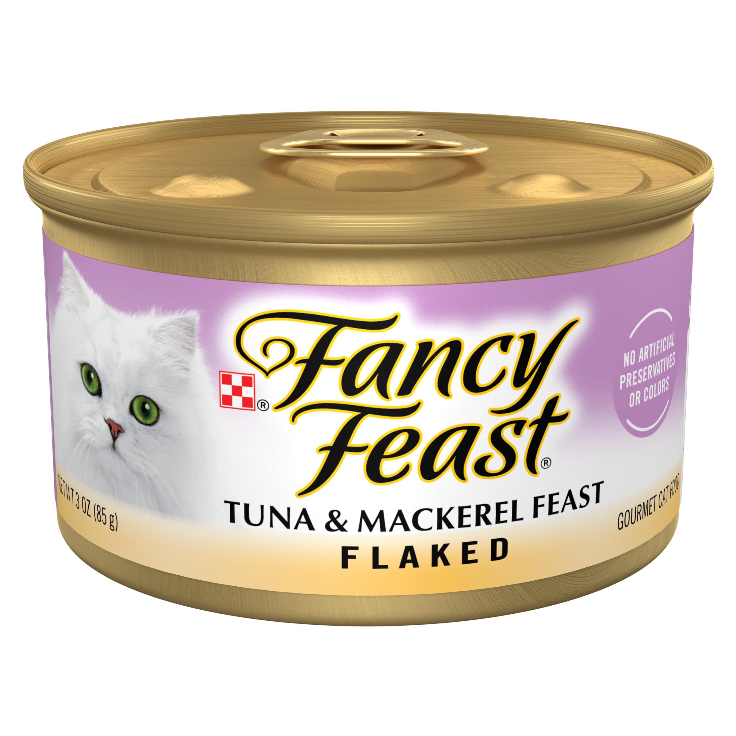 Fancy Feast boîte avant ouverture montrant design et portion pratique