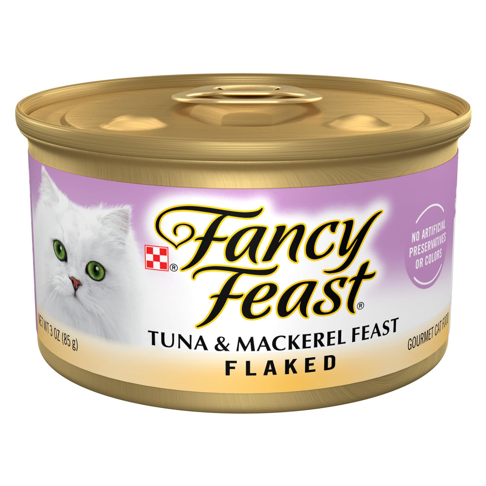 Fancy Feast boîte avant ouverture montrant design et portion pratique