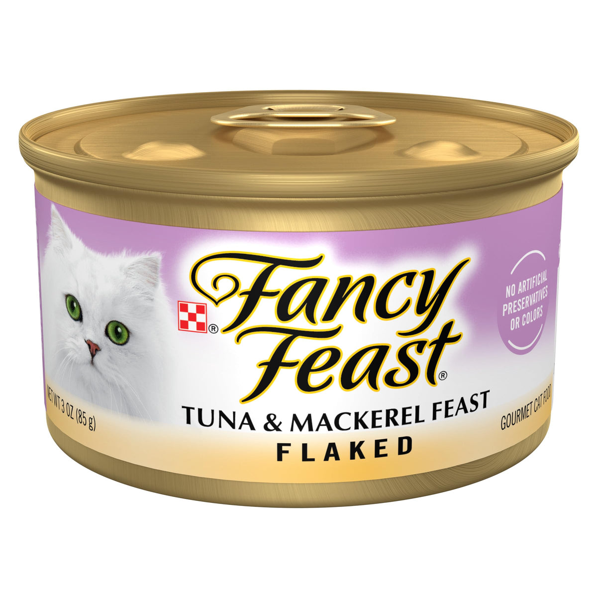Fancy Feast boîte avant ouverture montrant design et portion pratique