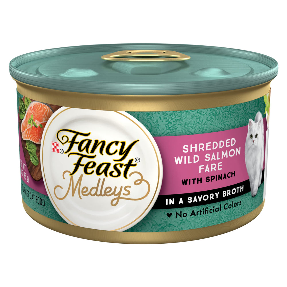 Fancy Feast canette front montrant emballage attrayant et qualité