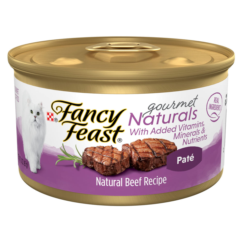 Fancy Feast face de la canette montrant l’emballage et l’appétence