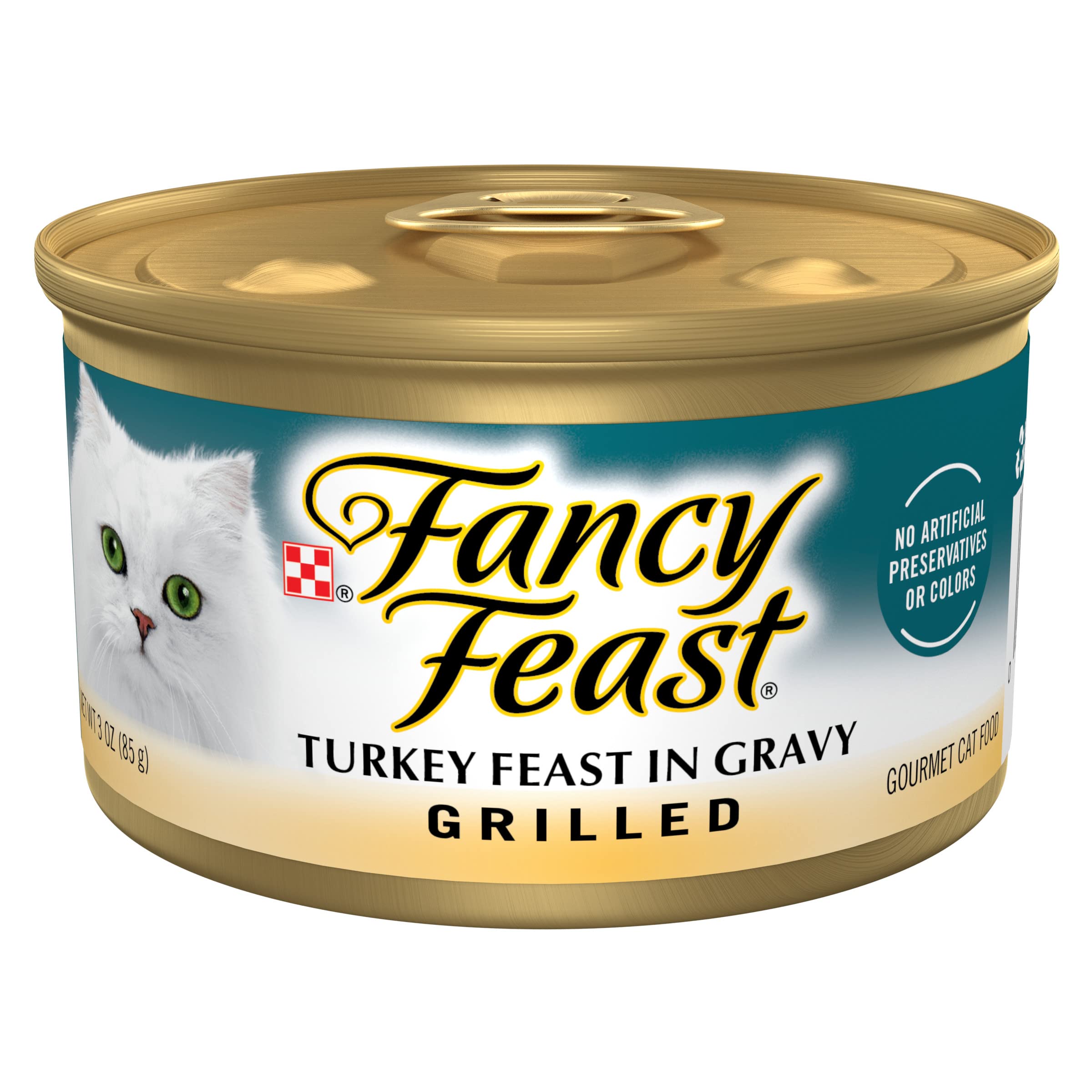 Fancy Feast face avant de la boîte, présentation claire et attrayante