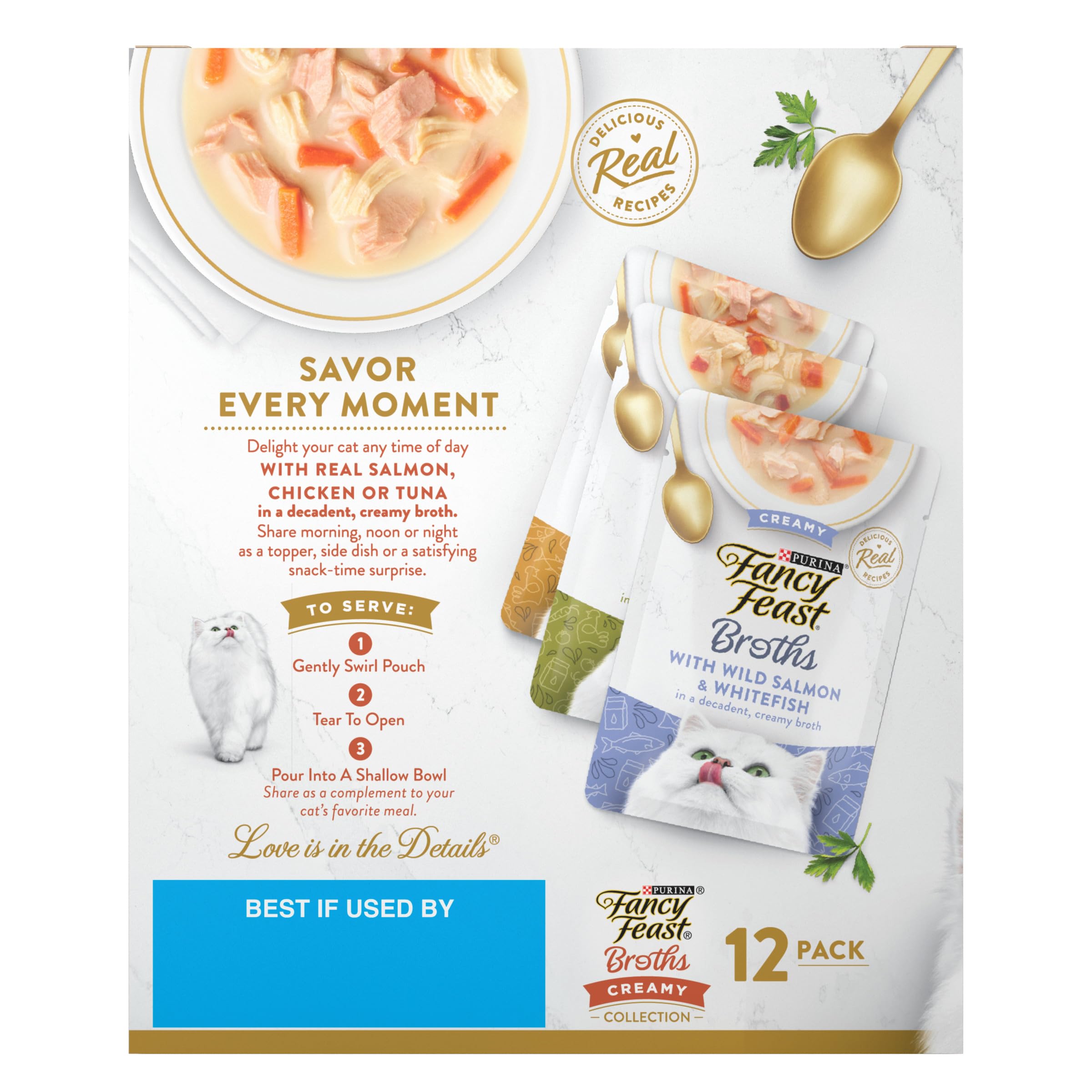 Fancy Feast emballage complet 12 sachets prêt à stocker facilement