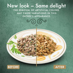 Fancy Feast canette ouverte montrant sauce onctueuse, appétissante