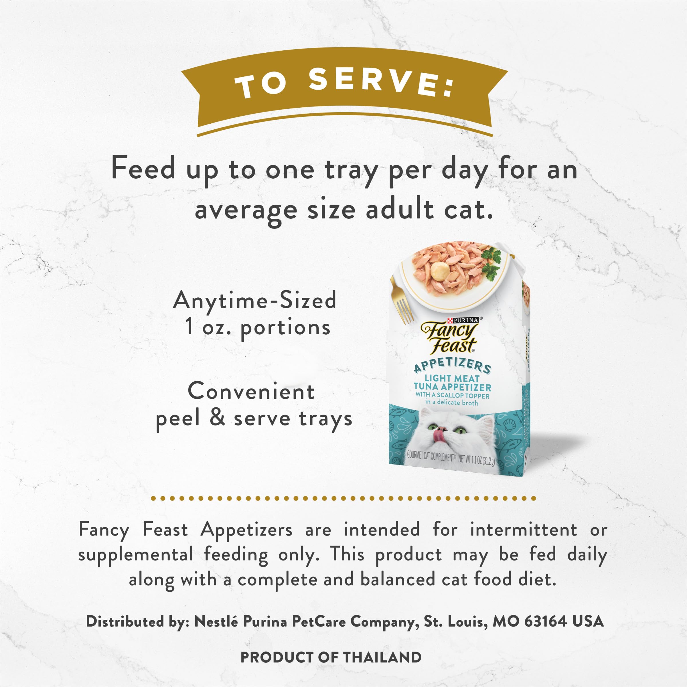 Fancy Feast comparaison taille main montrant portion individuelle pratique