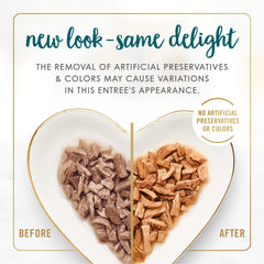 Fancy Feast contenu ouvert montrant morceaux de dinde en sauce, appétence augmentée