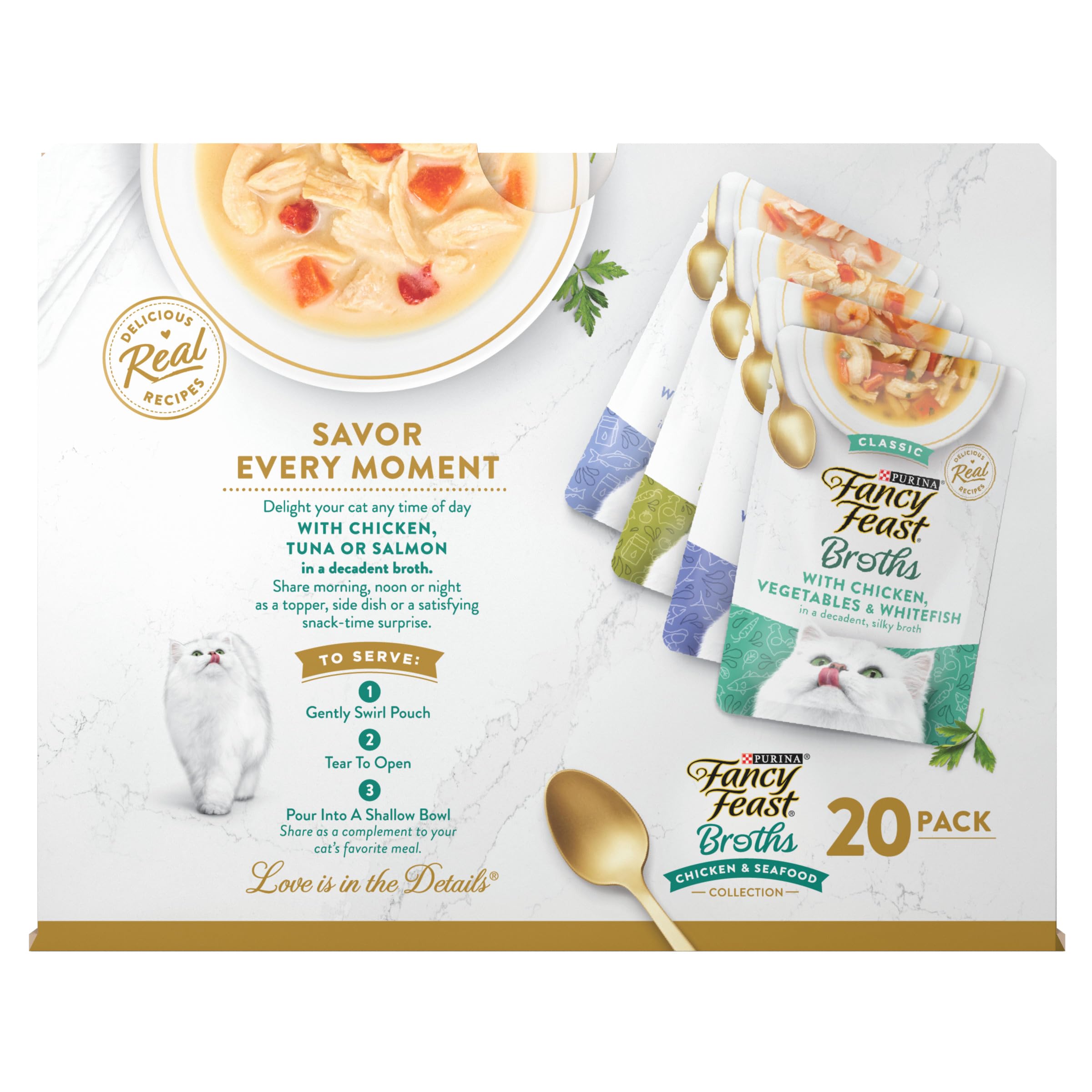 Fancy Feast assortiment présenté sur assiette pour choix des recettes