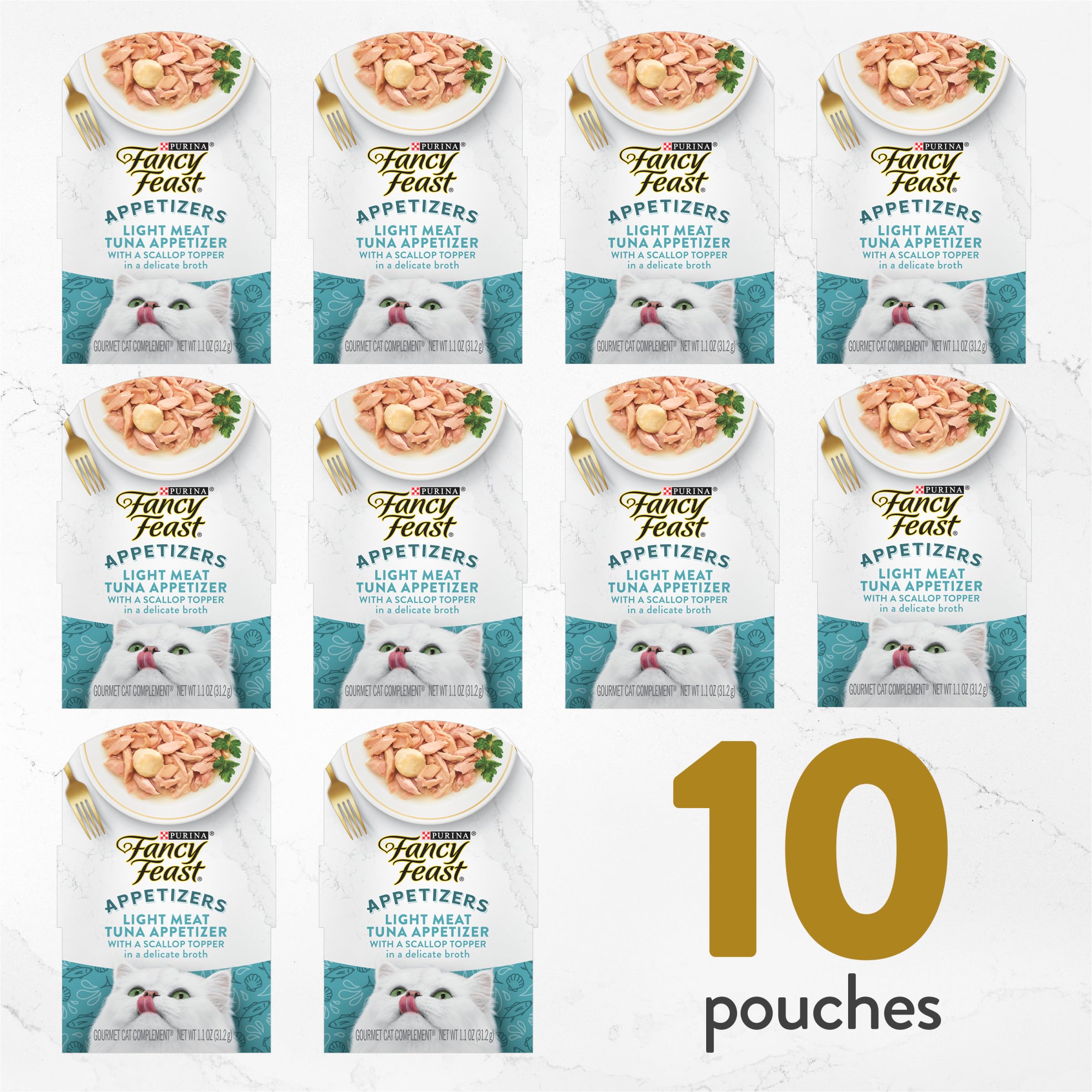 Fancy Feast zoom sur la garniture coquille offrant une saveur marine