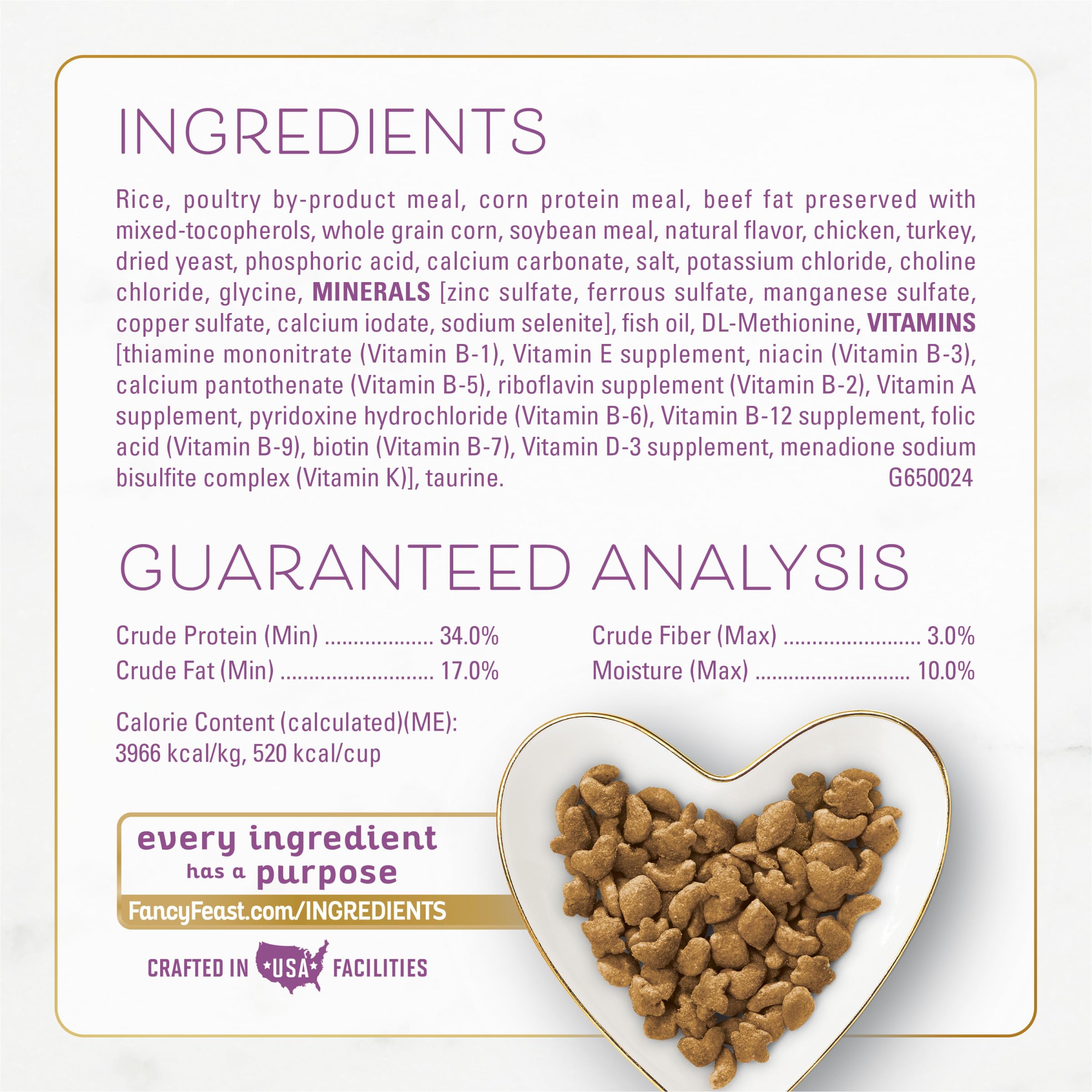 Fancy Feast comparaison taille croquettes pour portionnement facile