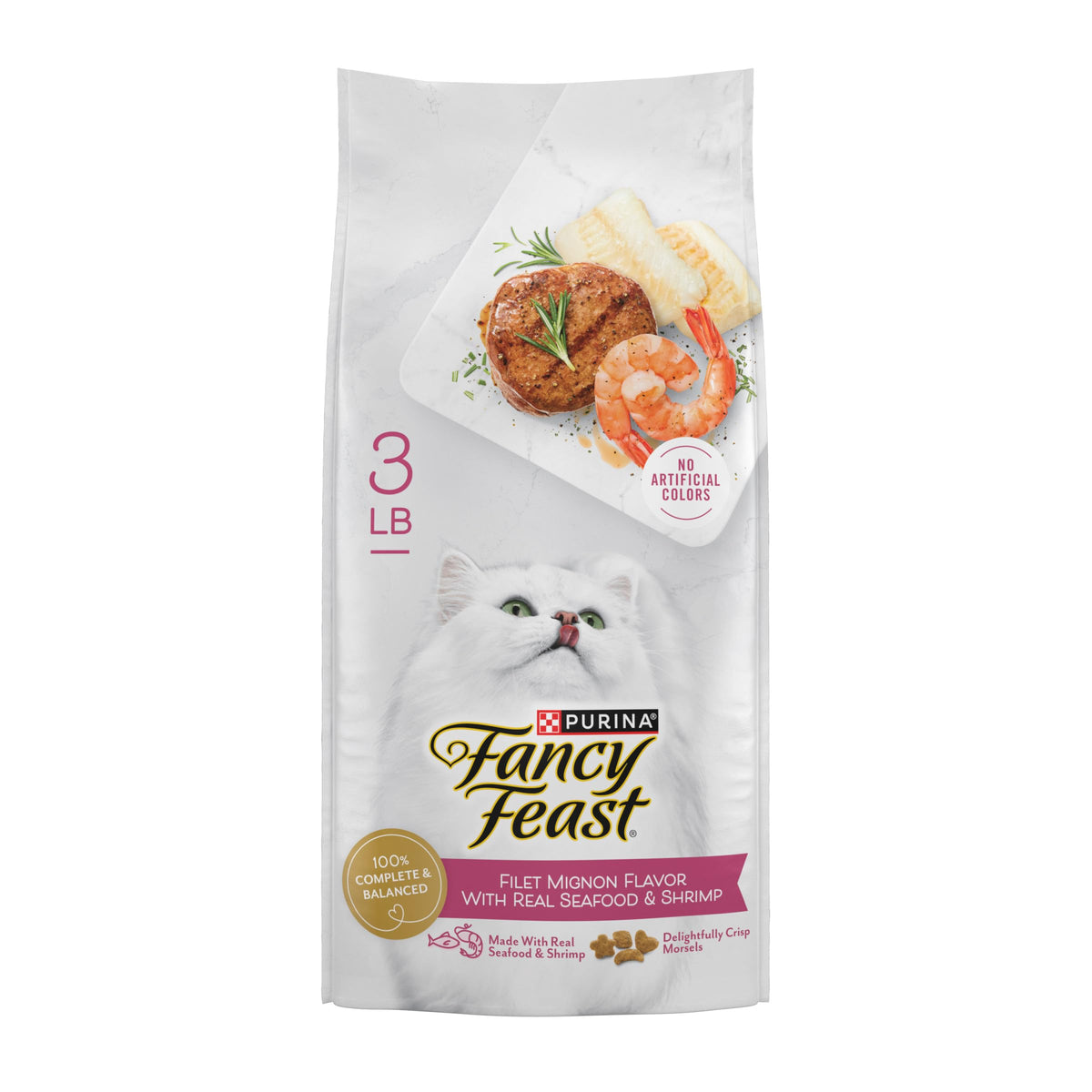 Fancy Feast emballage avant montrant saveur filet mignon et bénéfice gourmet