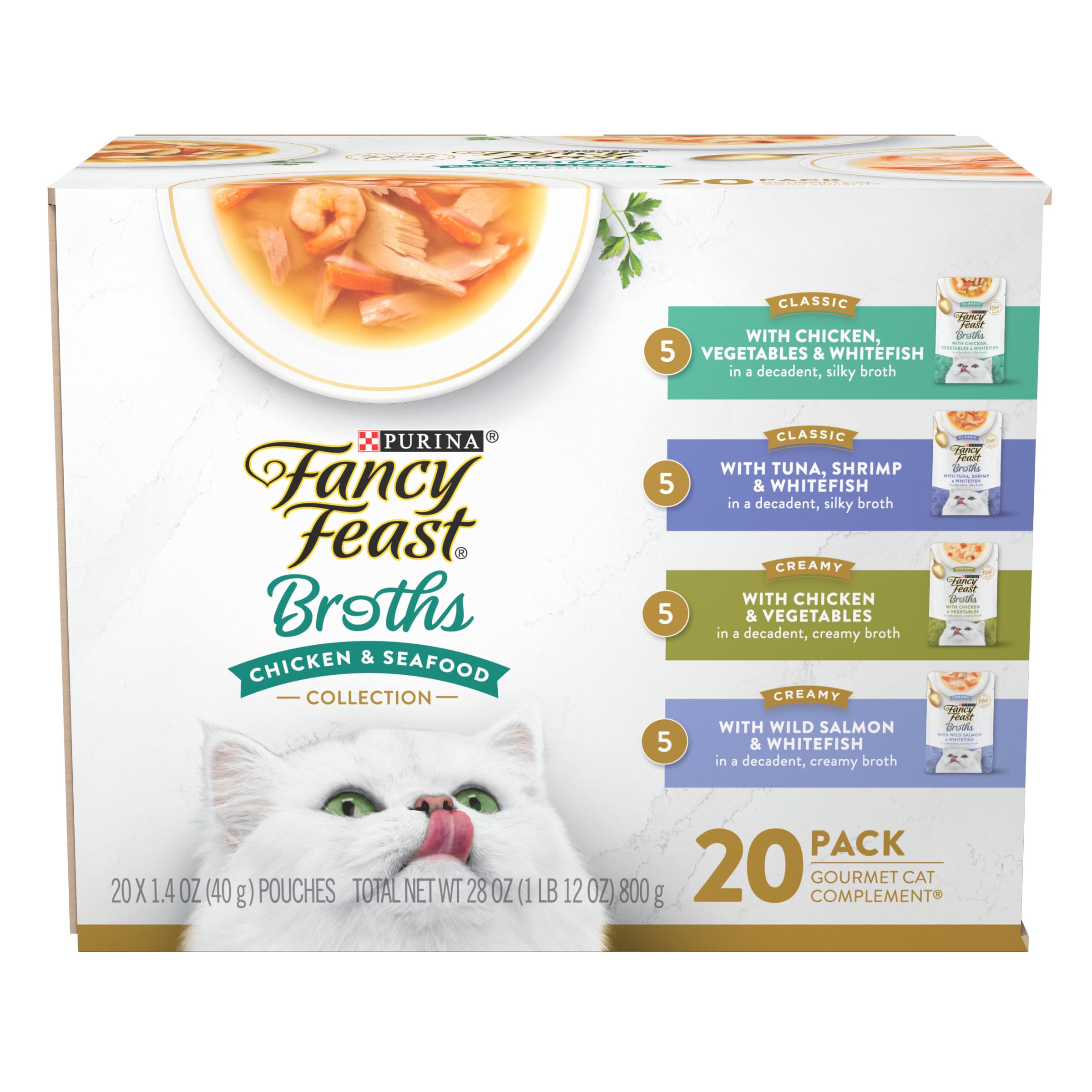 Fancy Feast emballage avant montrant le pack et l’attrait visuel