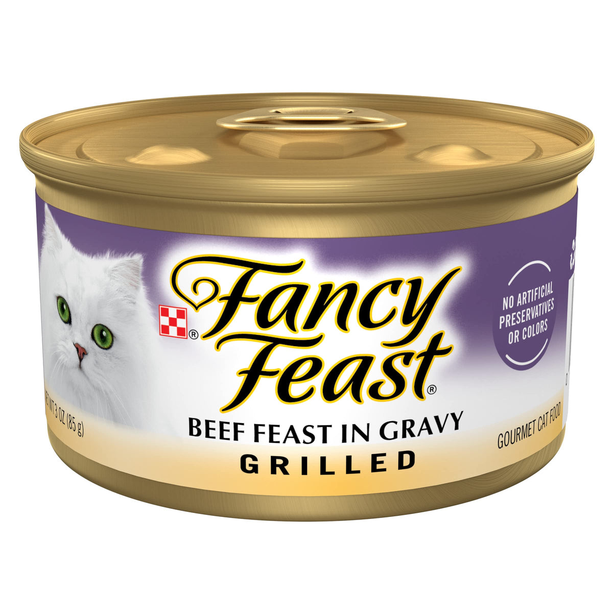 Fancy Feast emballage face montrant l’étiquette et l’attrait gourmet