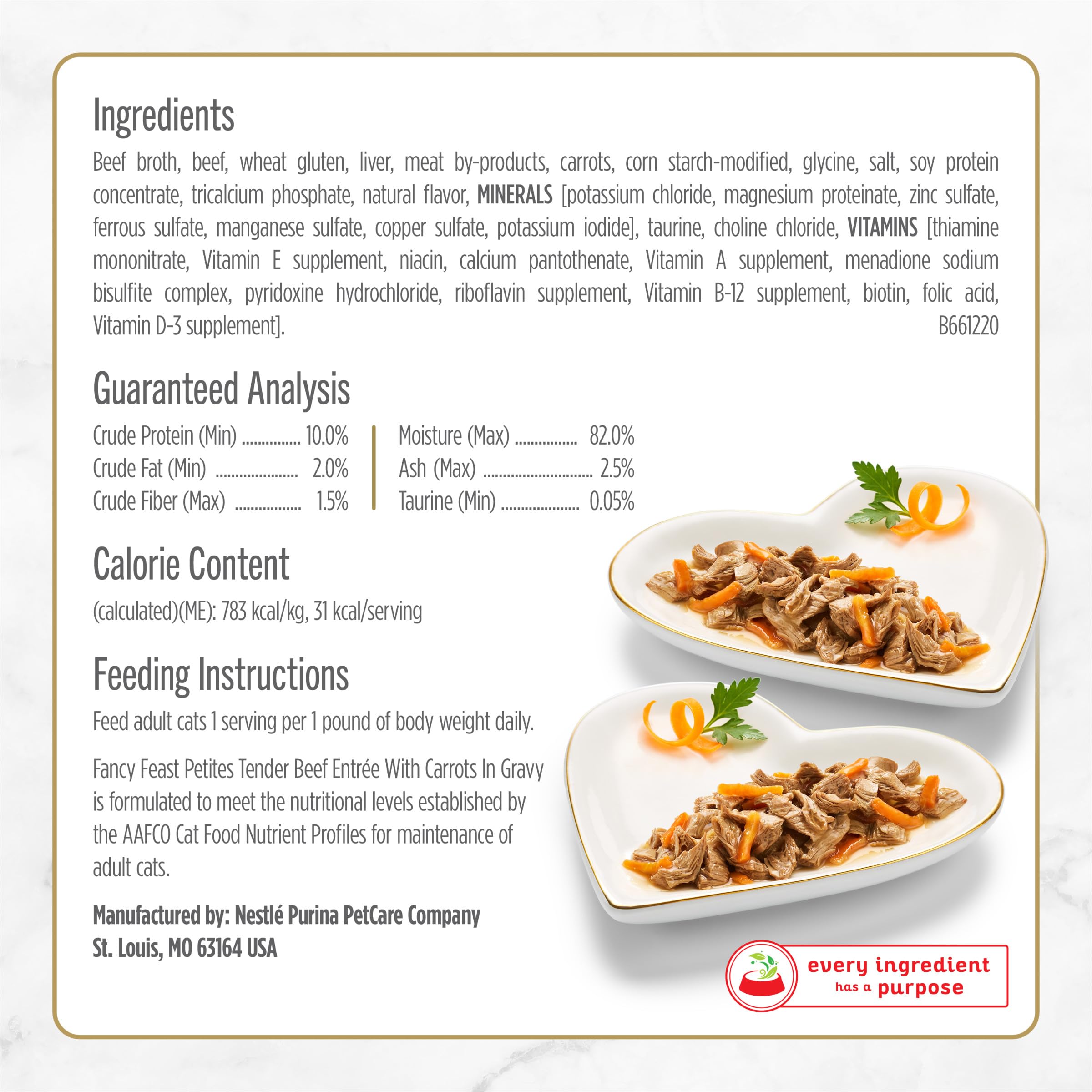 Fancy Feast étiquette ingrédients lisible pour transparence et choix sain