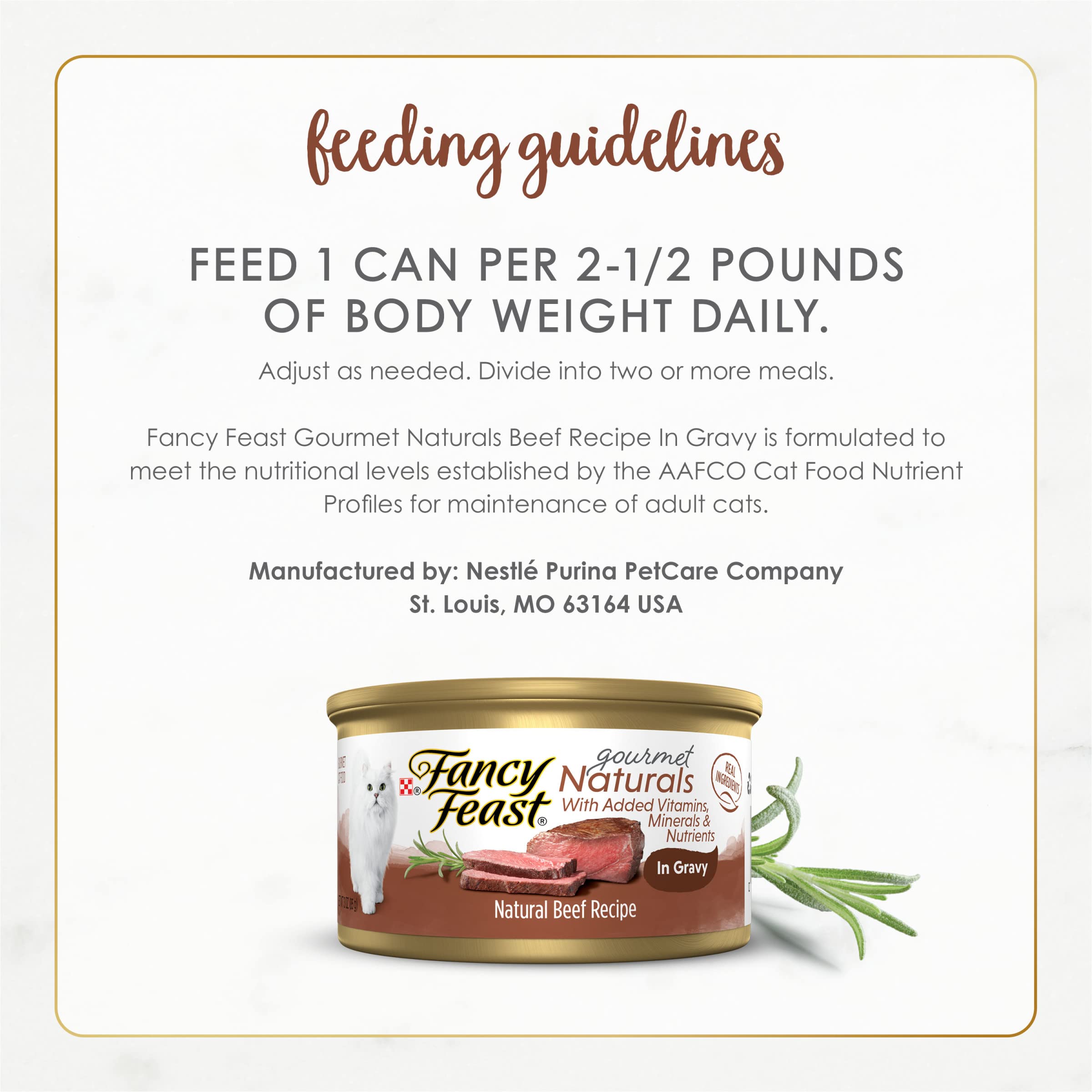 Fancy Feast étiquette ingrédients clairs bénéfice transparence nutritionnelle