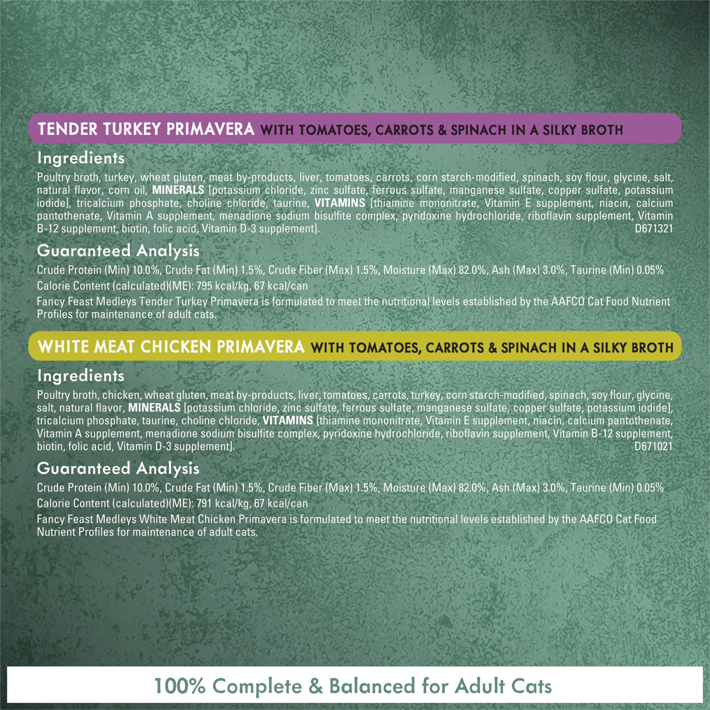 Fancy Feast étiquette ingrédients principale pour transparence qualité