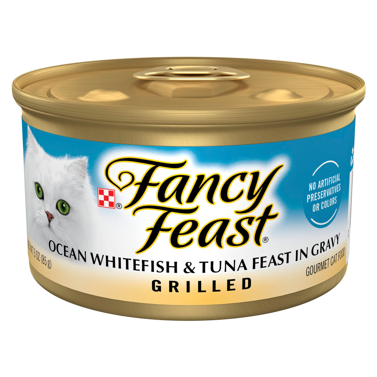 Fancy Feast face avant de la boîte montrant le visuel appétent