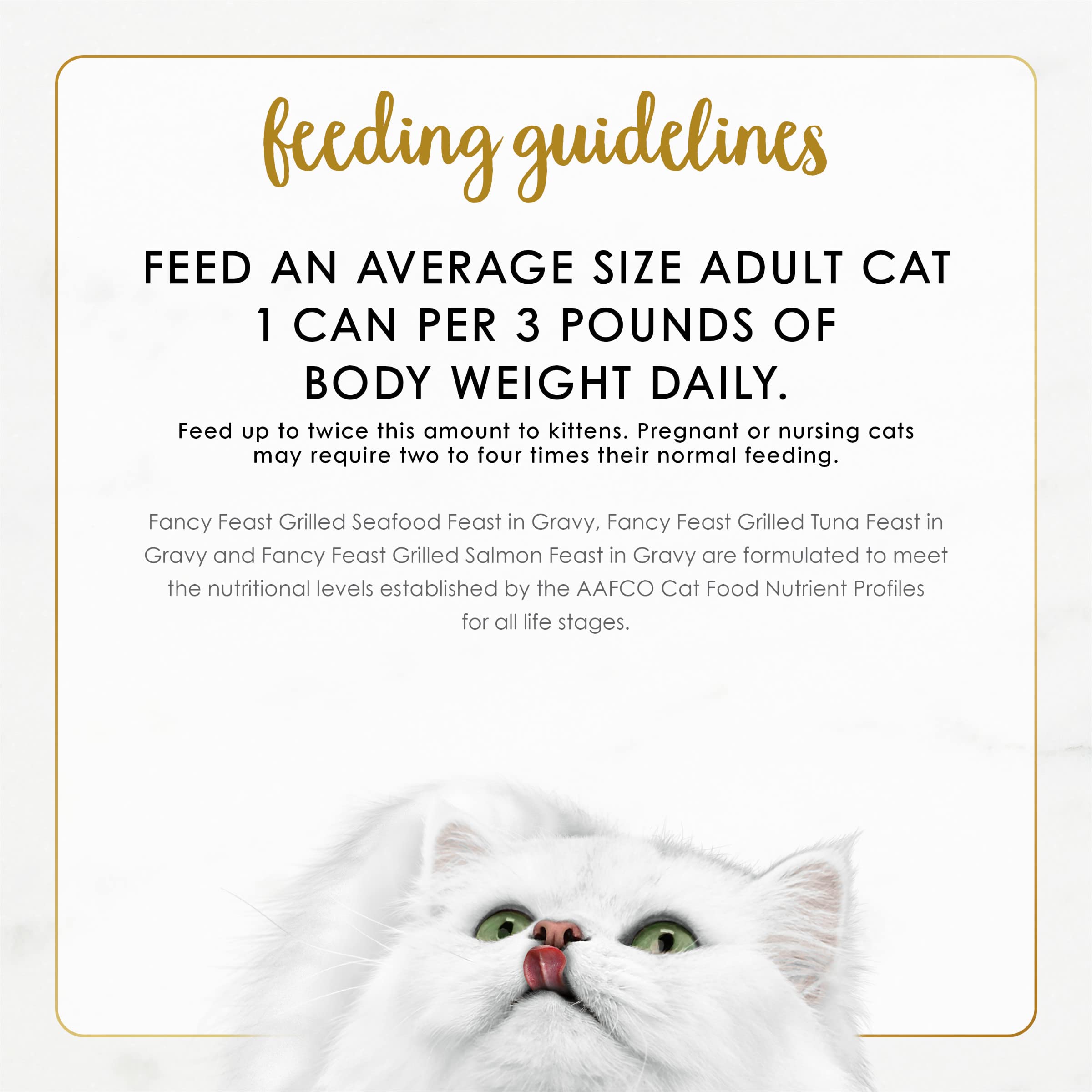 Fancy Feast étiquette nutritionnelle indiquant formulation complète