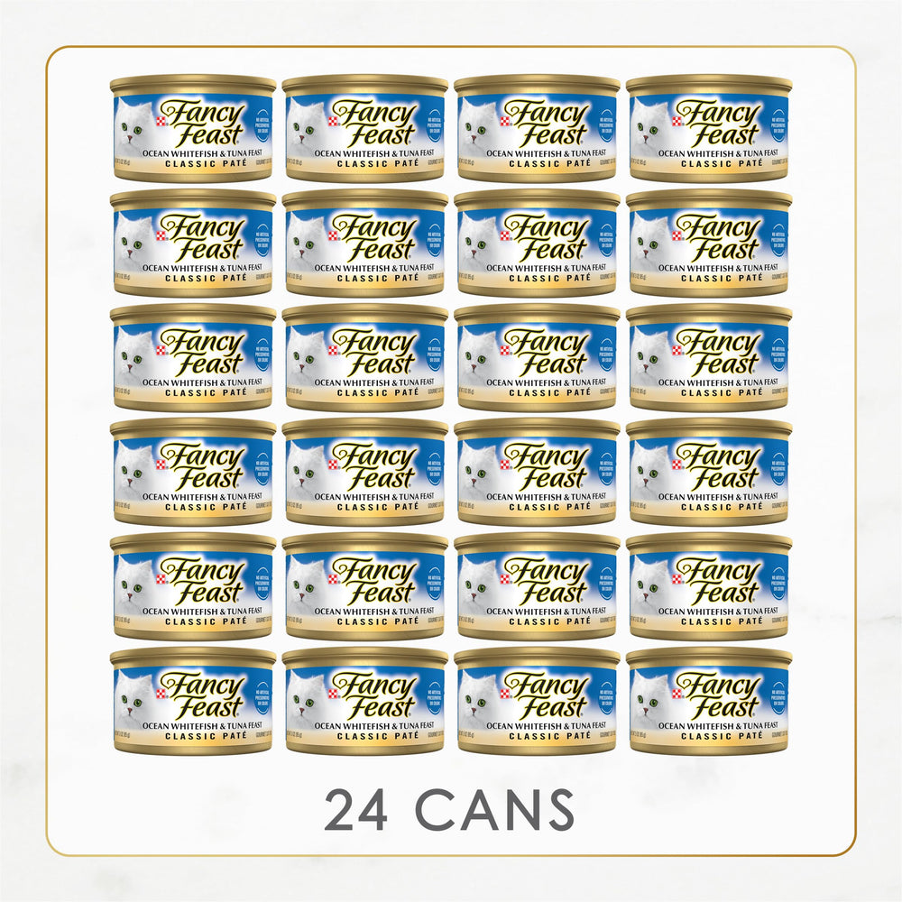 Fancy Feast gros plan sur texture lisse de la pâté pour facilité de mastication