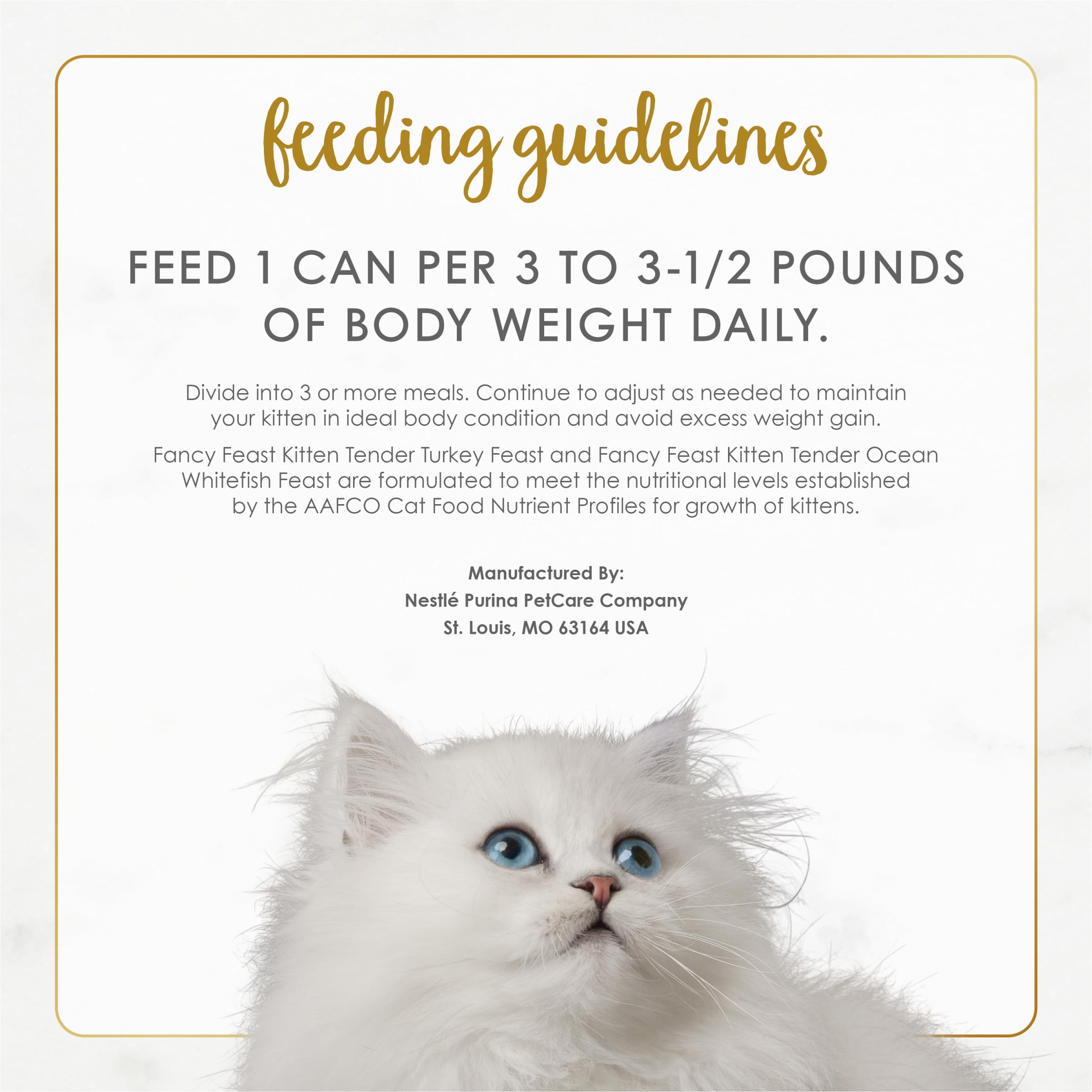 Fancy Feast étiquette nutritionnelle montrant informations complètes et claires