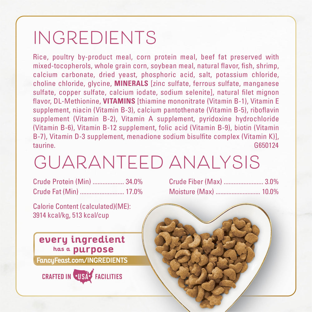 Fancy Feast main versant croquettes montrant facilité d'utilisation