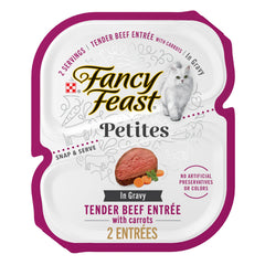 Fancy Feast emballage avant montrant le pack 12 x 79 g et praticité