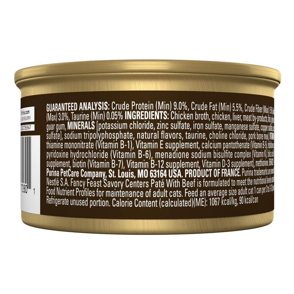 Fancy Feast comparaison taille boîte et main pour évaluer portion