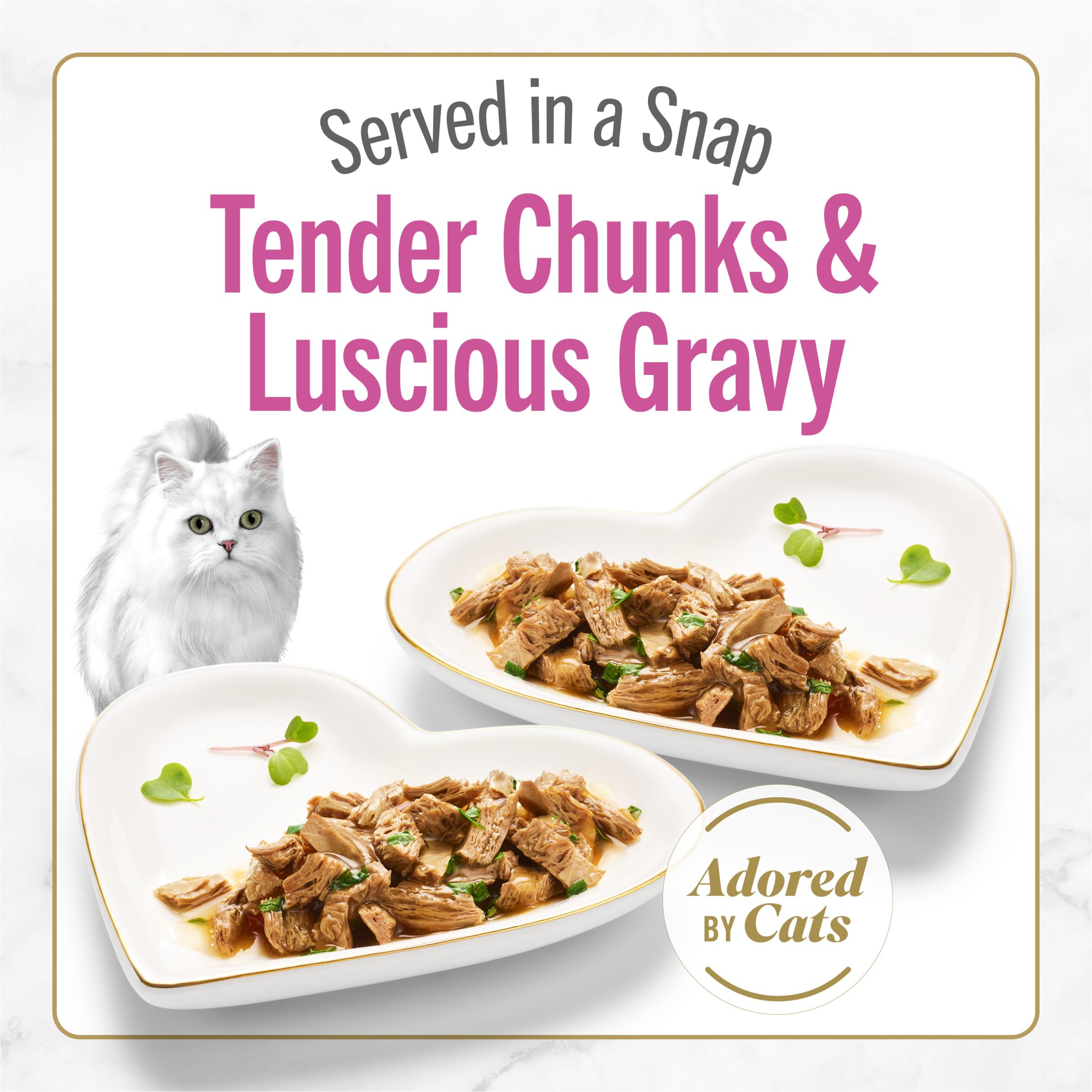 Fancy Feast barquette ouverte révélant la sauce gourmande et portion prête