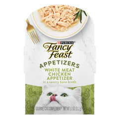 Fancy Feast plateau devant montrant portions prêtes à servir et gain de praticité