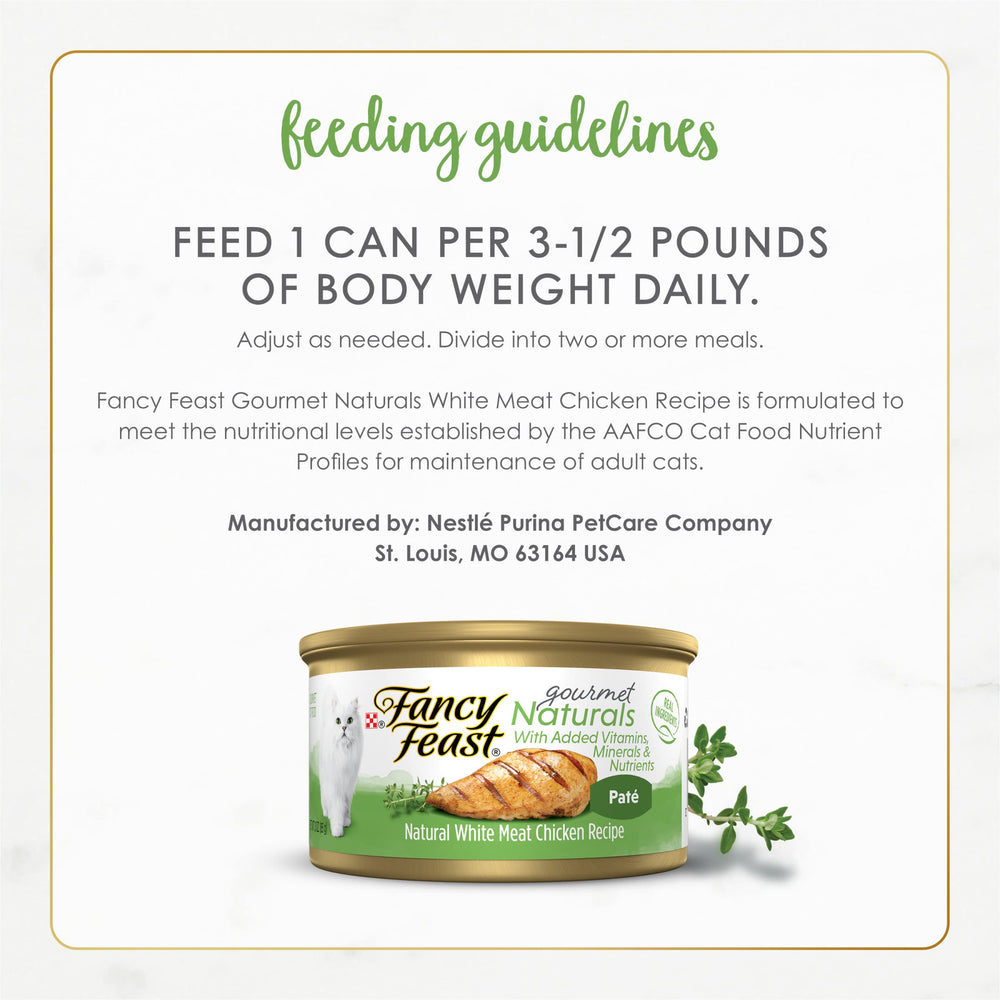 Fancy Feast comparaison d'échelle montrant taille pratique de la boîte