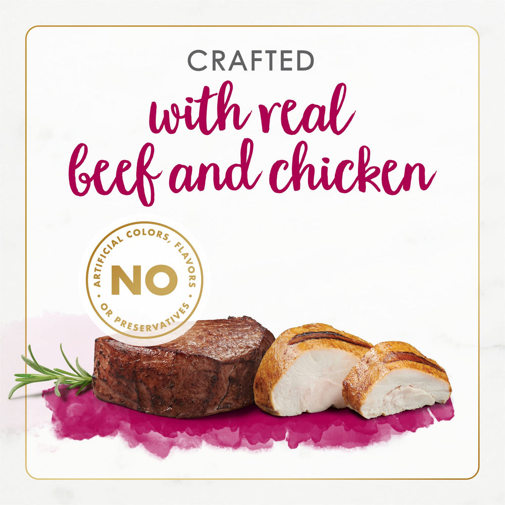 Fancy Feast étiquette et liste d’ingrédients mettant en avant l’absence d’additifs