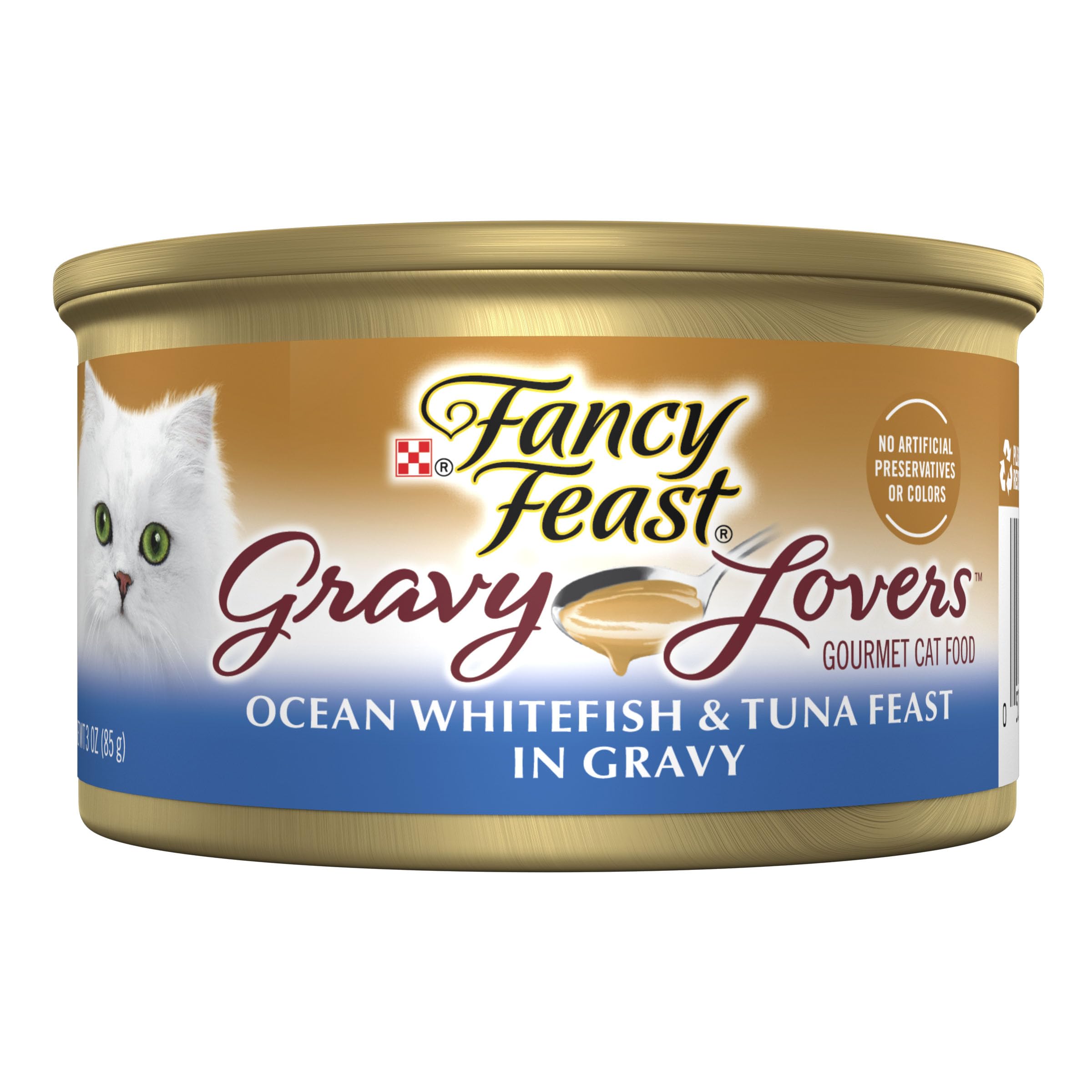Fancy Feast Purina vue de face du packaging montrant le parfum et le format 24 boîtes bénéfice praticité