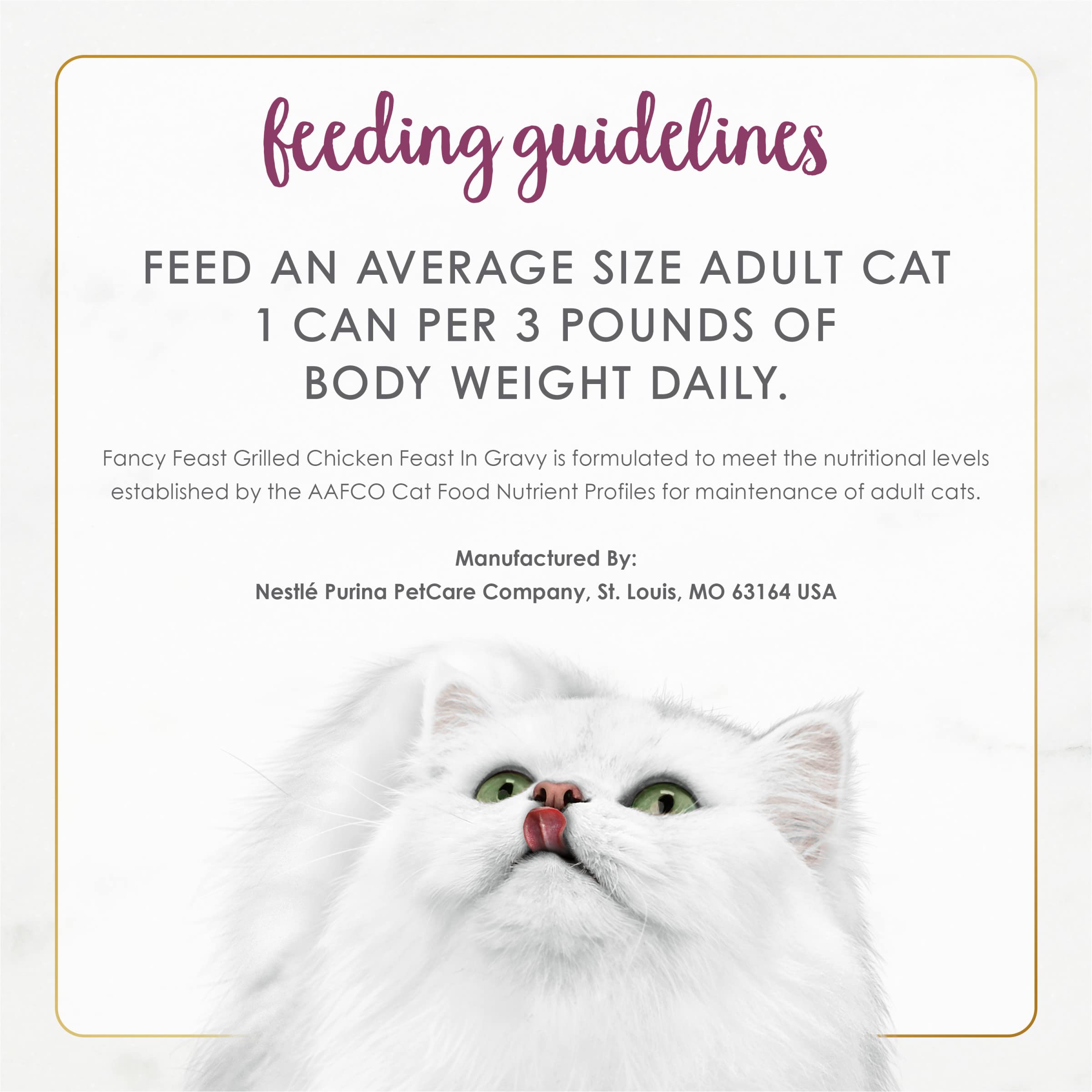 Fancy Feast Purina ingrédients — morceaux de poulet réel pour protéines