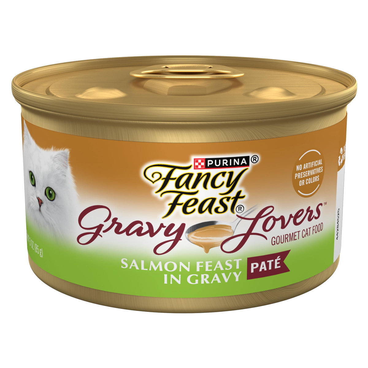 Fancy Feast Purina face avant de l'emballage montrant format pack et bénéfice praticité