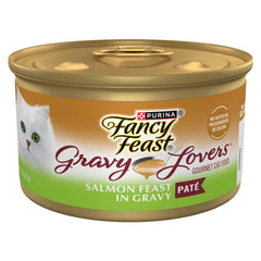 Fancy Feast Purina face avant de l'emballage montrant format pack et bénéfice praticité